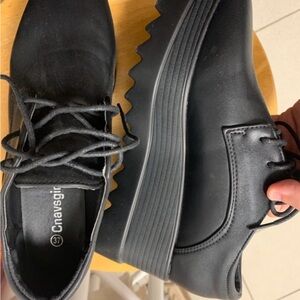 Women's Black Lace-Up Platform Boots